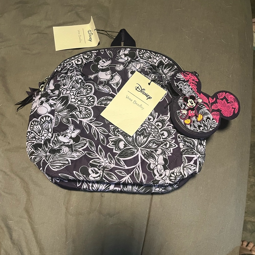 Disney Floral Backpack with Mickey Mouse Accents